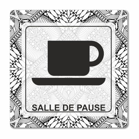 Plaque salle de pause en Chromaluxe brillant