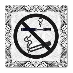 Plaque interdiction de fumer ou vapoter en Chromaluxe aluminium