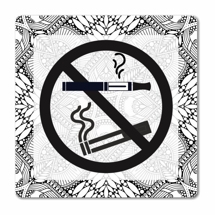 Plaque interdiction de fumer ou vapoter en Chromaluxe aluminium