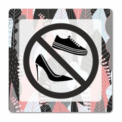 Plaque chaussures interdites en Chromaluxe