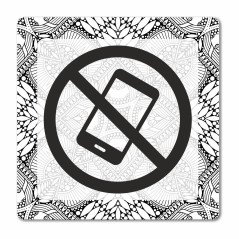 Plaque téléphone interdit en Chromaluxe en Chromaluxe aluminium