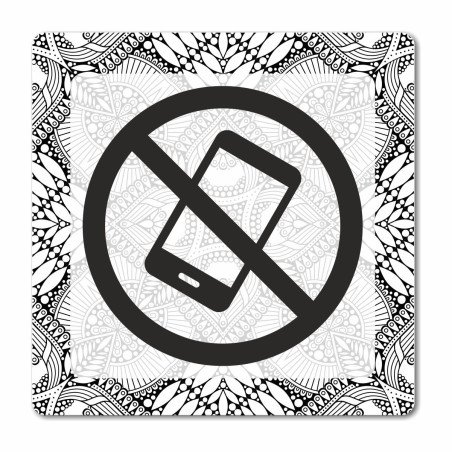 Plaque téléphone interdit en Chromaluxe en Chromaluxe aluminium