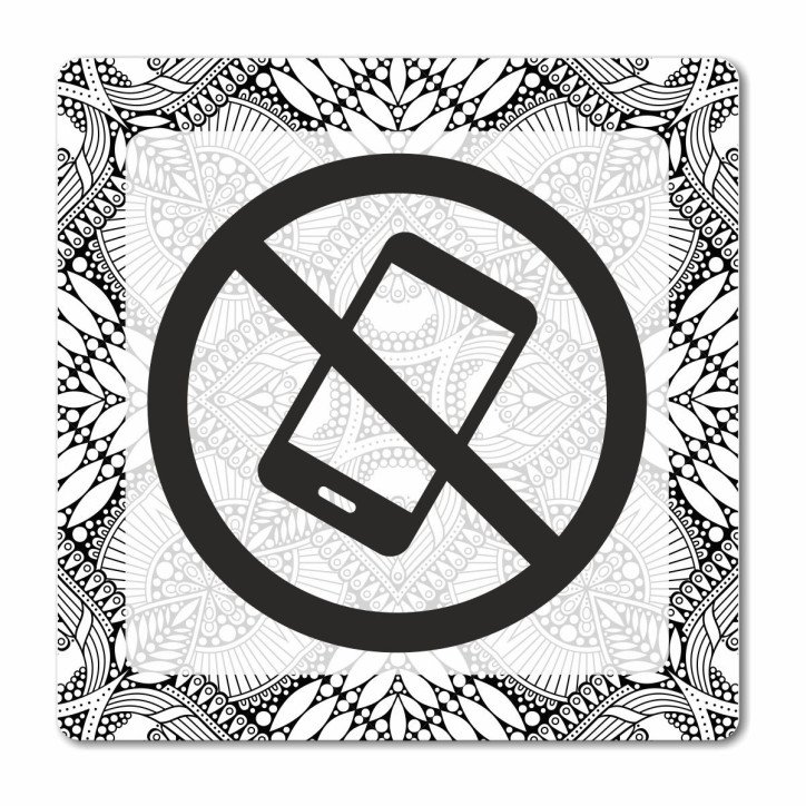 Plaque téléphone interdit en Chromaluxe en Chromaluxe aluminium