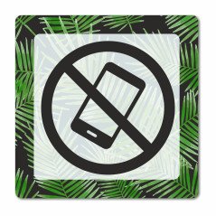 Plaque téléphone interdit en Chromaluxe