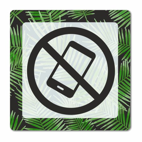 Plaque téléphone interdit en Chromaluxe