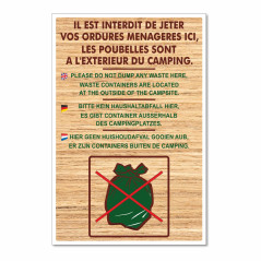 Panneau il est interdit de jeter vos ordures ménagères ici