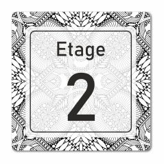 Plaque étage sur mesure en Chromaluxe en Chromaluxe brillant