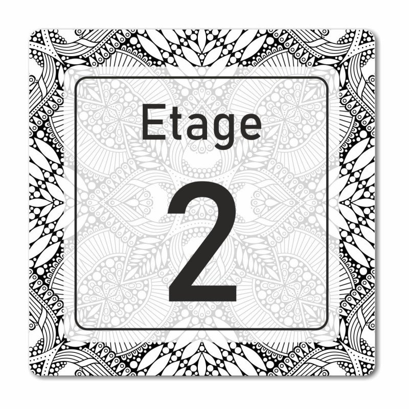 Plaque étage sur mesure en Chromaluxe en Chromaluxe brillant