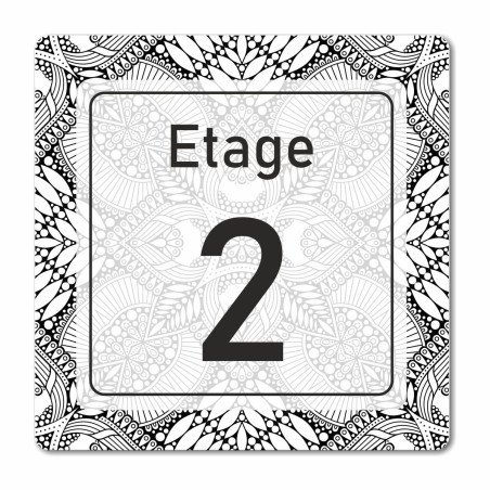 Plaque étage sur mesure en Chromaluxe en Chromaluxe brillant