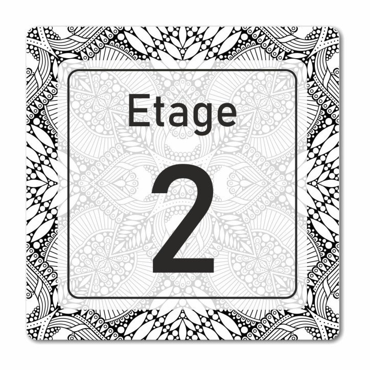 Plaque étage sur mesure en Chromaluxe en Chromaluxe aluminium