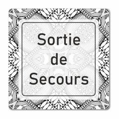 Plaque sortie de secours en Chromaluxe