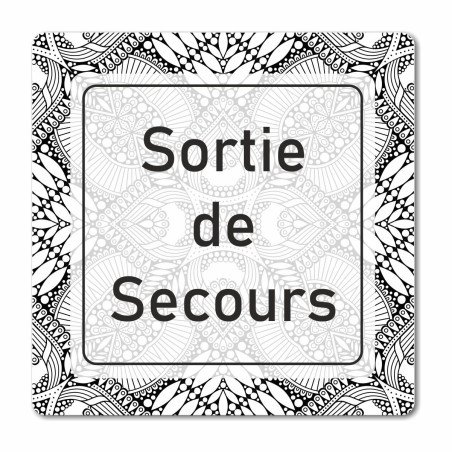 Plaque sortie de secours en Chromaluxe