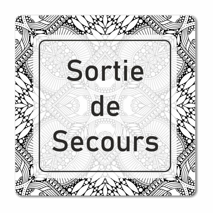 Plaque sortie de secours en Chromaluxe