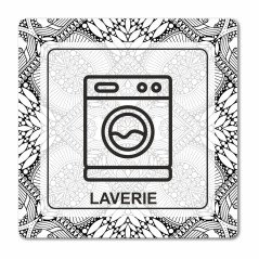 Plaque laverie en Chromaluxe