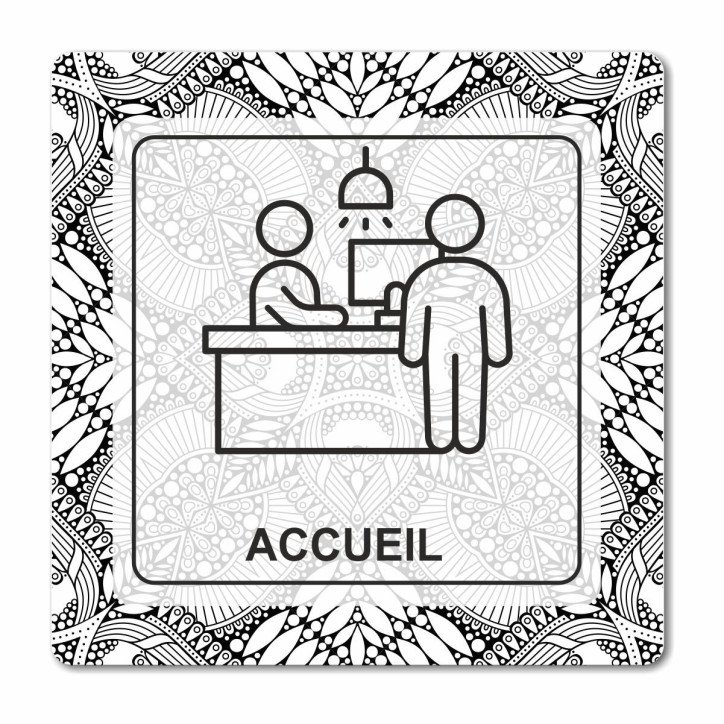 Plaque bureau d'accueil en Chromaluxe