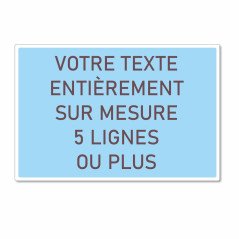 Panneau rectangle texte sur mesure horizontal ou vertical