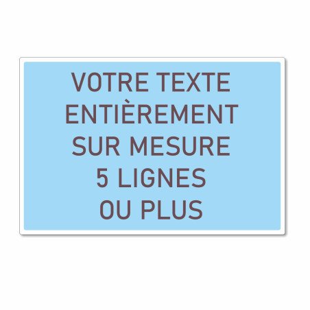 Panneau rectangle texte sur mesure horizontal ou vertical