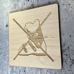 Plaque en bois gravée chaussures de ski interdites