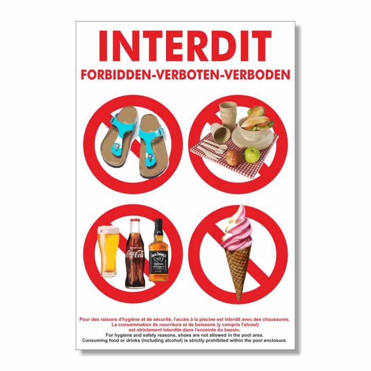 Panneau interdiction camping 4 interdictions Panneau interdiction camping 4 interdictions