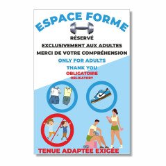 Panneau réglement salle de sport