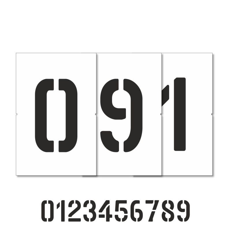 Pochoir chiffres de 0 à 9 format  4 à 10 cm