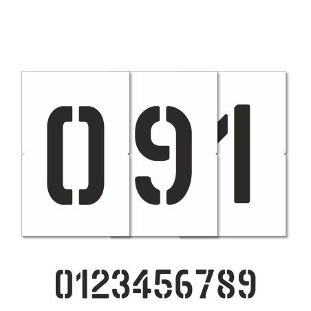 Pochoir chiffres de 0 à 9 format 4 à 10 cm