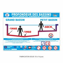 Panneau profondeur des bassins piscine sur mesure