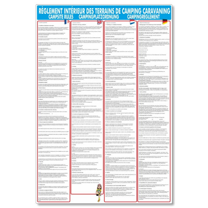 Panneau règlement interieur camping 2026 Panneau règlement interieur camping 2026