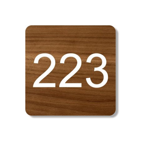 Plaque en bois ronde, numérotation