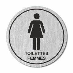 Plaque toilettes femmes ronde
