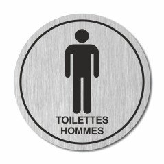 Plaque toilettes hommes ronde