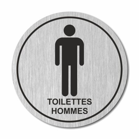 Plaque toilettes hommes ronde