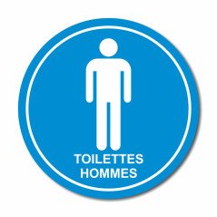 Plaque toilettes hommes ronde