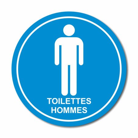 Plaque toilettes hommes ronde