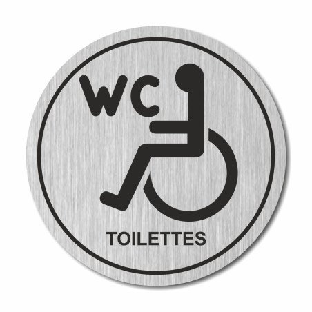 Plaque toilettes handicapés ronde