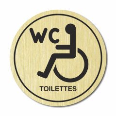 Plaque toilettes handicapés ronde