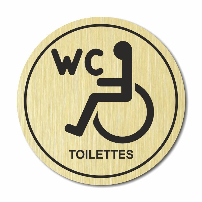 Plaque toilettes handicapés ronde
