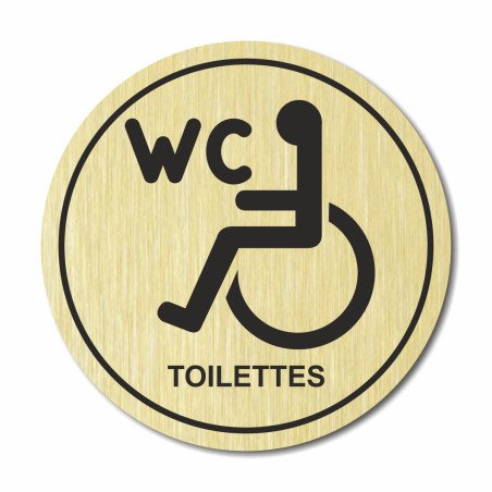 Plaque toilettes handicapés ronde