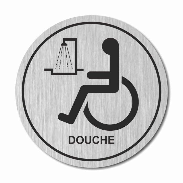 Plaque douche handicapés ronde Plaque douche handicapés ronde