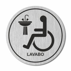 Plaque lavabo handicapés ronde