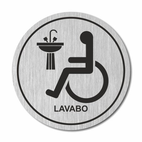 Plaque lavabo handicapés ronde