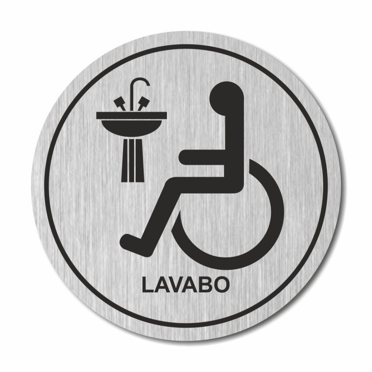 Plaque lavabo handicapés ronde