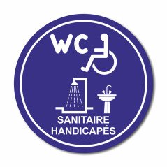 Plaque sanitaire handicapés ronde