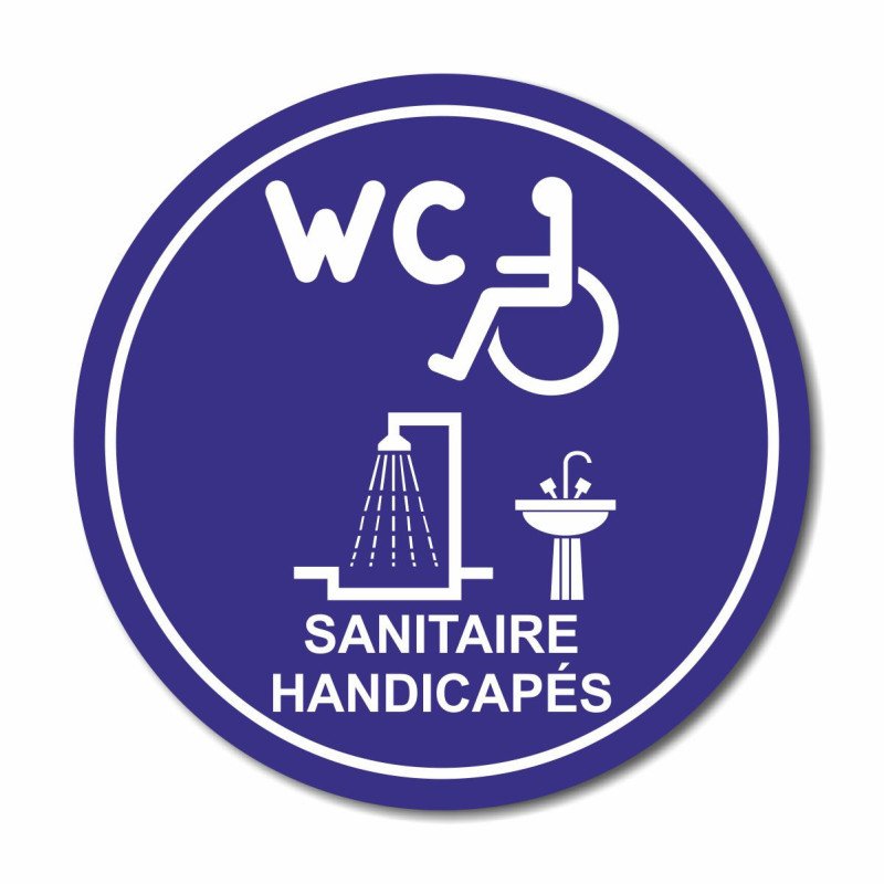 Plaque sanitaire handicapés ronde