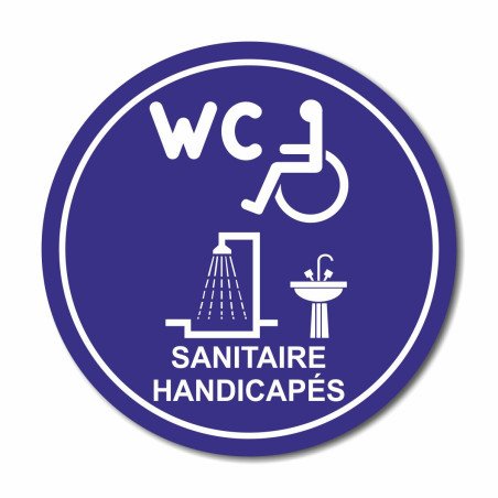Plaque sanitaire handicapés ronde