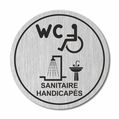 Plaque sanitaire PMR ronde