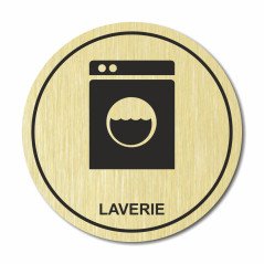 Plaque laverie ronde en gravure