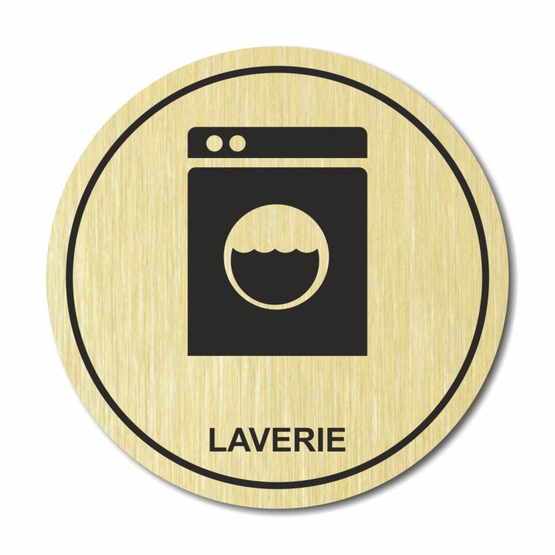 Plaque laverie ronde en gravure
