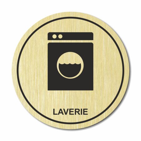 Plaque laverie ronde en gravure