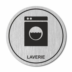 Plaque laverie ronde
